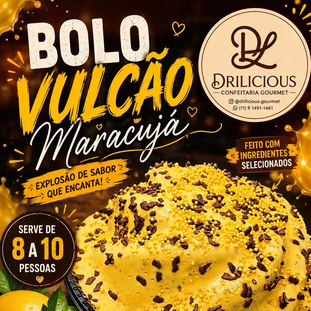 Bolo Vulcao Maracujá