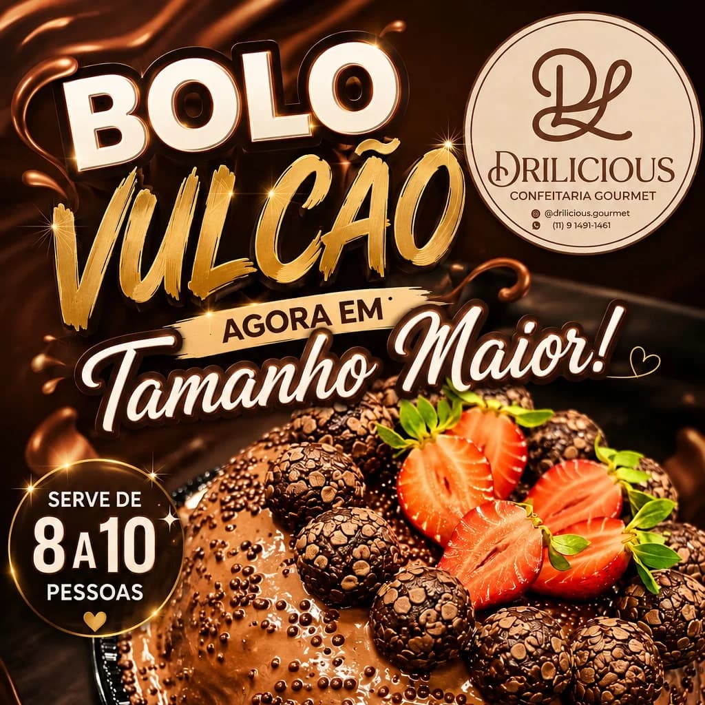 Bolo Vulcao chocolate supreme 🤎